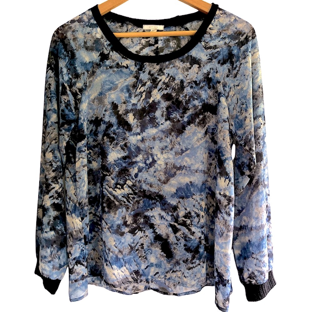 PLEIONE Sheer Tie Dye Long Sleeve Top Size Medium